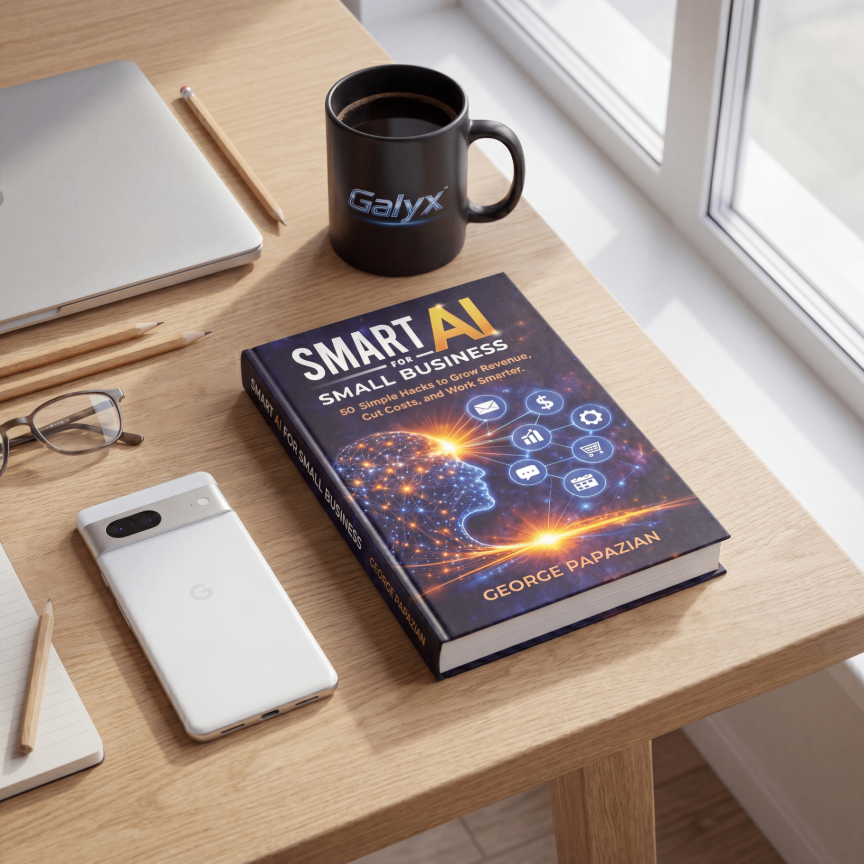 Smart AI for Small Business — book cover by George Papazian
